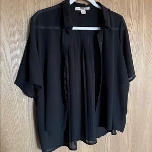 sheer black blouse